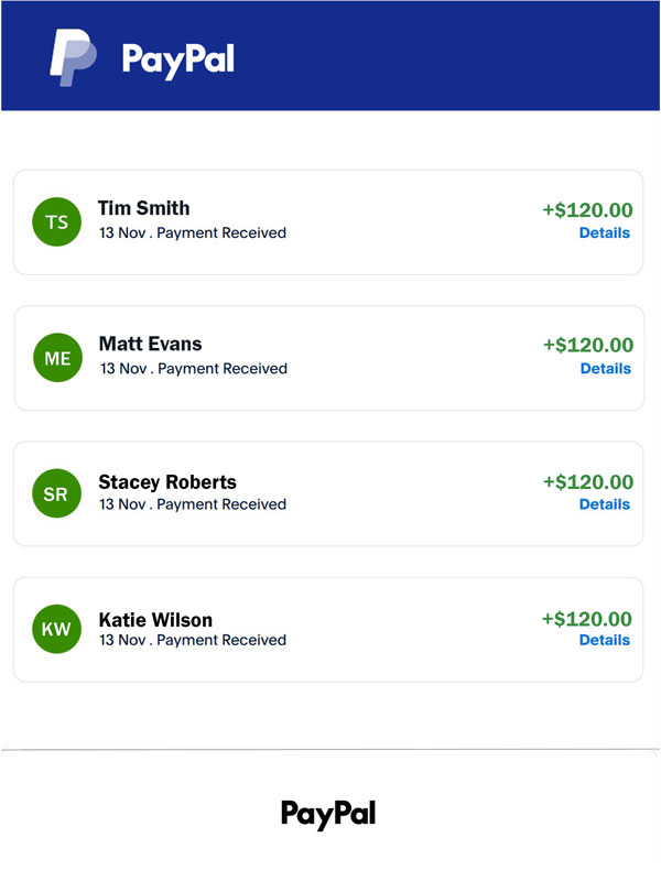 PayPal payments to host